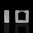 Sterling Silver Square Huggie Earrings