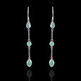 Sterling Silver Triple Turquoise Drop Earrings